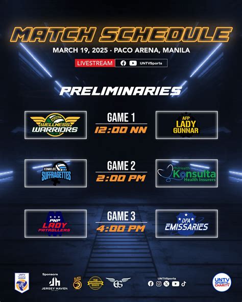 untv volleyball league schedule